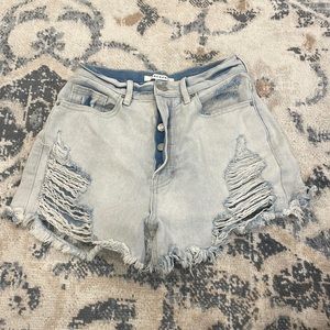 light blue high waisted shorts from pac-sun, size 25 womens